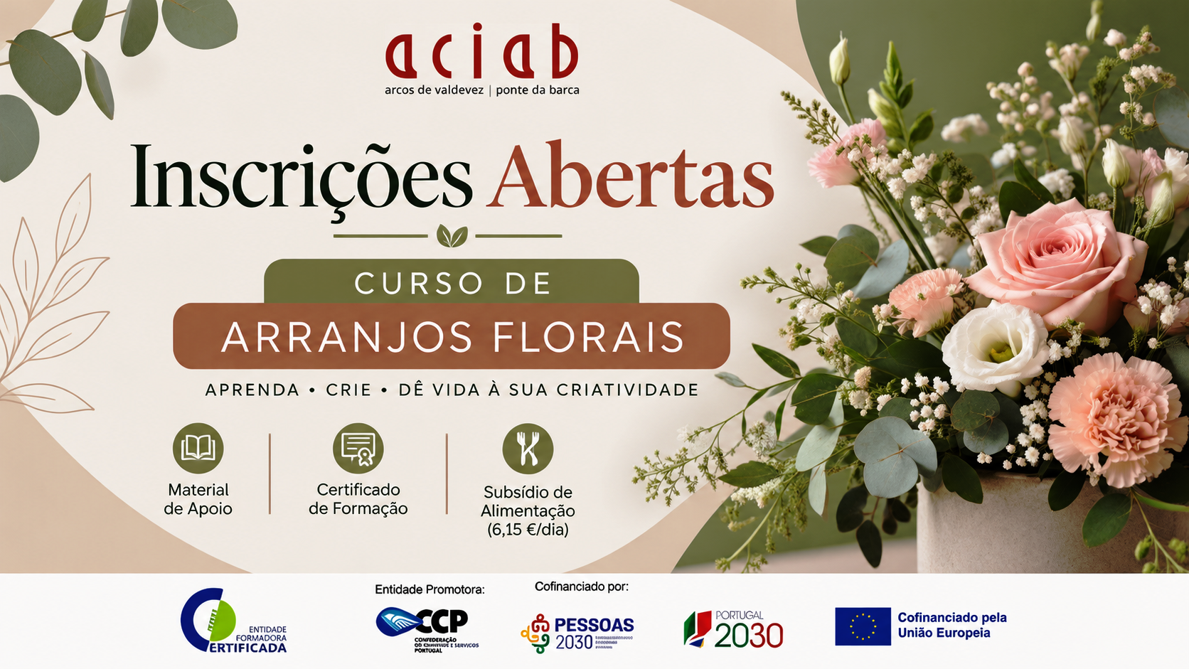 Curso de Arranjos Florais – Inscrições Abertas