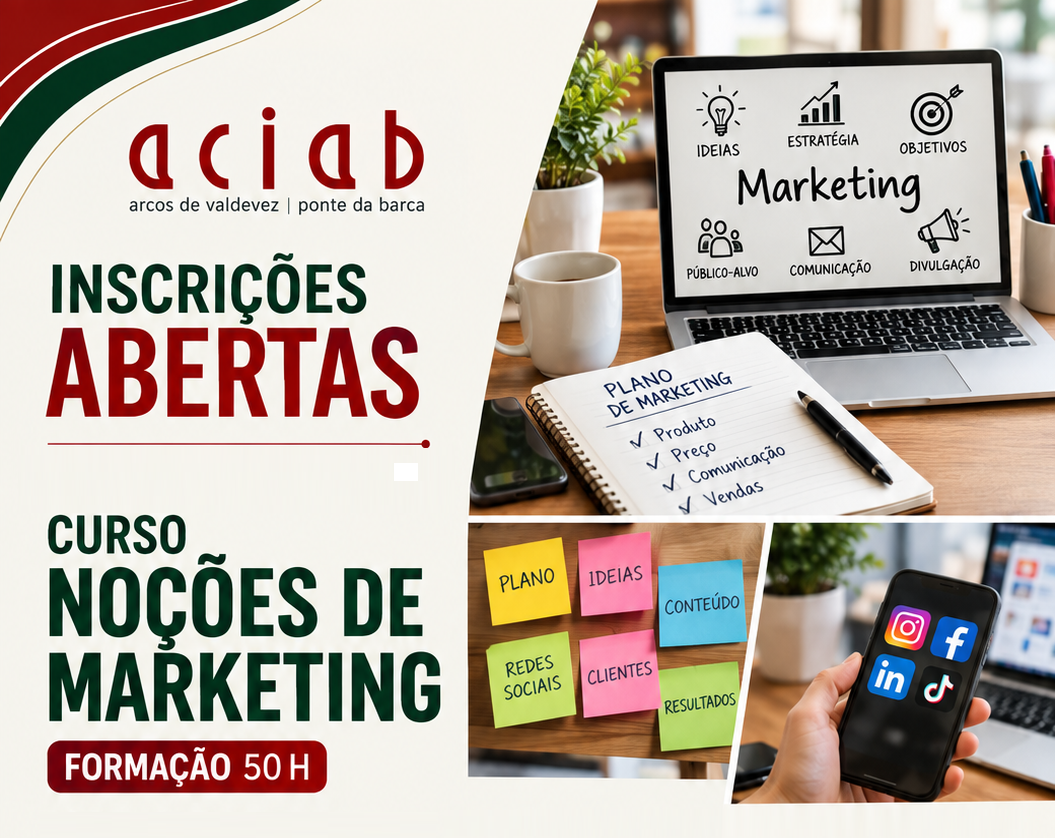 Inscrições Abertas “Curso de Noções de Marketing”