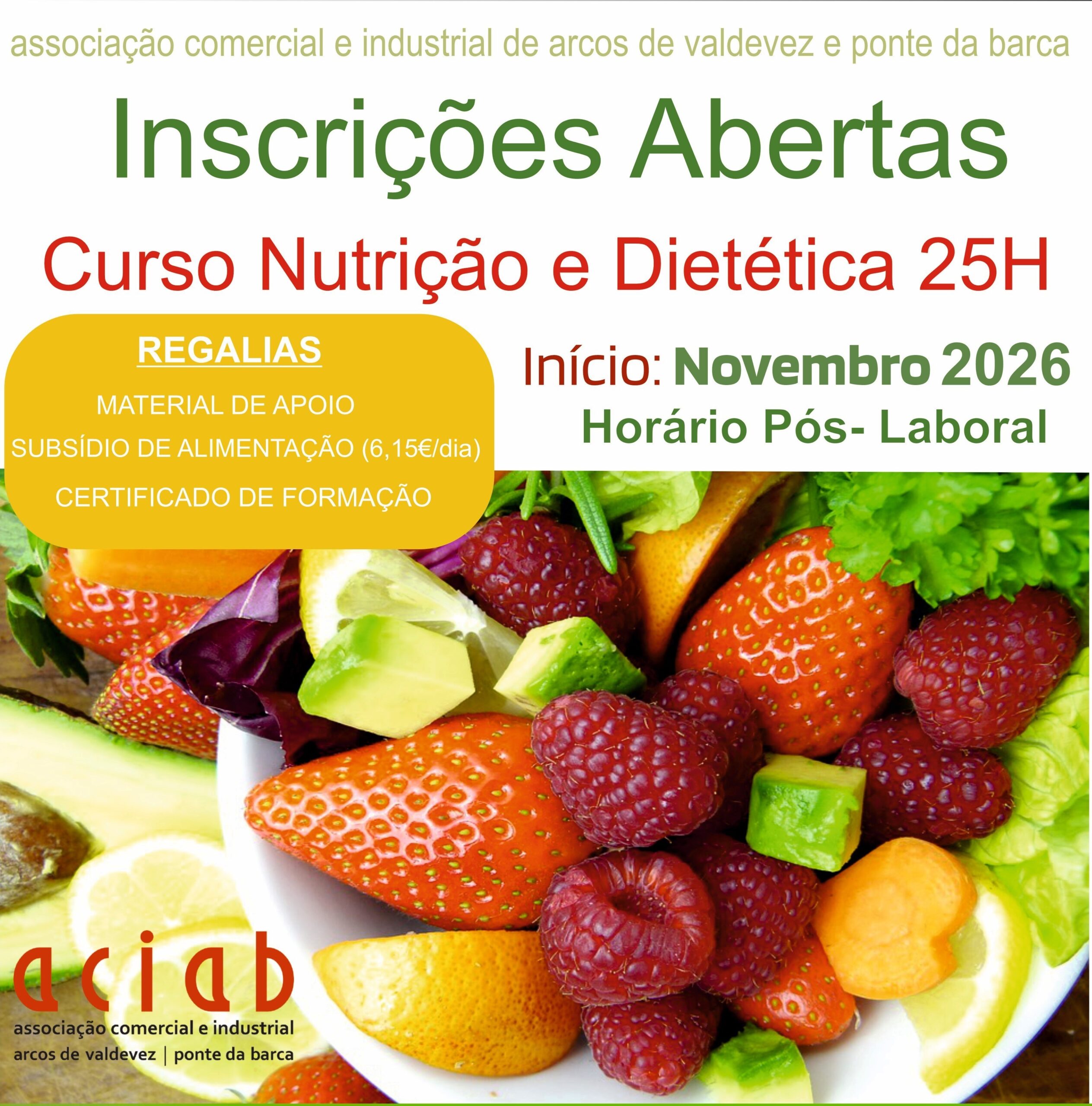Inscrições Abertas para Curso de Nutrição